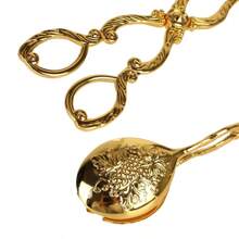 Vintage Style Fruit Salad Cake Clip Buffet Food Tong Gold Plated Snack Cake Clip Salad Baking Clamp Grilling Tool