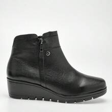 botin mujer de piel pra exterior - Negro - Ver 2