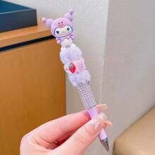 Sanrio Neutral Pen: Hello Kitty Cartoon Crystal Rhinestone Ball Pen, My Melody Cute Plush Sparkling Automatic Pencil, Kuromi Fantasy Anime Theme Rotary Pen, Pochacco 0.5mm Planner Pen, Cinnamoroll Kawaii Writing Pen, Rollerball Pens, School Stationery Essential