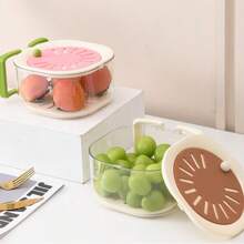 1 件装二合一厨房滤锅和碗套装 - 多功能水果蔬菜清洗篮，带滤网、盖子和 - 彩色 - 查看 1