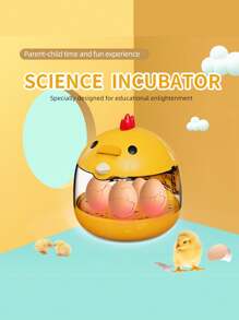 Incubadora doméstica para 5 huevos con ovoscopio, apta para huevos de pollo, pato, codorniz y ganso, con ventana transparente, control de humedad, control automático de temperatura, volteo manual de huevos, adecuada para madres de aves