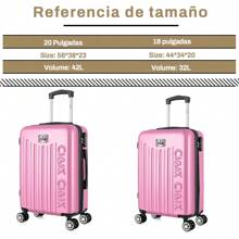 Set Juego 2 maletas Rigidas 18+20pulgadas Tsa Candado Maleta - Rosa - Ver 2