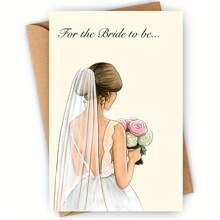 1pc Inspirational Greeting Card With Envelope - 6.29" X 4.33", Charming Cartoon Bridal Wedding Greeting Card With Envelope - Perfect For Engagements, Anniversaries