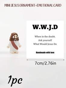 5/1 PVC Siliconen Materiaal Mini Jezus Beeld Paasdecoratie Ornament, Emotionele Ondersteuning, Emotionele Aanmoediging Cadeau Zak Knuffel Kaart, Een Beetje Dichtbij Van Mij Naar Jou, Gevuld Met Heel Veel Liefde En Dikke Knuffels Ook! Hou Heel Veel Van Jou, Jezus Zegen Je