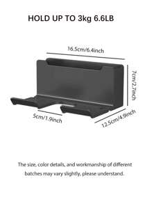 1pc Grey Hair Dryer Mobile Phone Storage Rack, Punch-Free Bathroom Hair Dryer Storage Bracket, Bathroom Wall-Mounted Hair Dryer Storage Rack, Hair Dryer Storage Rack, Punch-Free Storage Rack - Grey - View 7