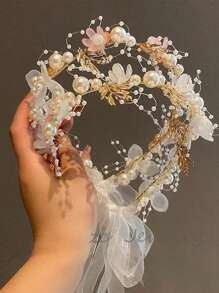 1 件大女孩可爱甜美仿花金叶头带春夏女孩发饰 Playa Rave 造型配饰 - 頭箍 - 查看 2