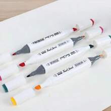 120 Colores Marcadores de doble punta, suministros de arte para estudiantes Marcadores de acuarela, Pinceles de dibujo de arte fino a base de aceite, Bolígrafos para pintar graffiti y bocetos, Lápices de colores de doble punta a base de agua, de vuelta a la escuela