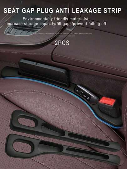 2pcs New Black Car Seat Gap Filler Strips, PVC Material To Fill Crevices, Anti-Leakage, Car Interior Accessories