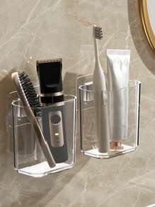 1 szt. minimalistyczna półka łazienkowa, nie wymaga wiercenia, uchwyt na pastę do zębów i kubki, przechowywanie w łazience/kuchni, limitowana edycja świąteczna