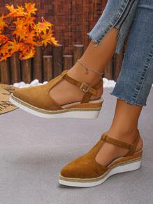 Zapatos plataforma de punta puntiaguda tipo pescador con elástico en el lateral para mujer, nuevos para primavera/verano, con tela elástica, tacón medio, suela gruesa, impermeable y plataforma cómoda, tallas grandes