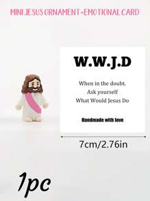 5/1 PVC Siliconen Materiaal Mini Jezus Beeld Paasdecoratie Ornament, Emotionele Ondersteuning, Emotionele Aanmoediging Cadeau Zak Knuffel Kaart, Een Beetje Dichtbij Van Mij Naar Jou, Gevuld Met Heel Veel Liefde En Dikke Knuffels Ook! Hou Heel Veel Van Jou, Jezus Zegen Je