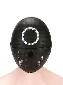 3Pcs Cartoon Survival Game Mask, Black Mesh, Triangle, Square, Circle, Suitable For Role-Playing, Soiree And Party, Ladies And Men