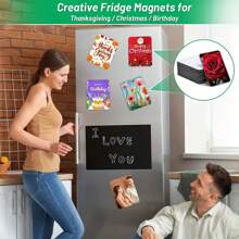 6 件个性化冰箱贴纸，合成树脂，适用于冰箱、微波炉、墙壁和门上的家居装饰、热转印、厨房