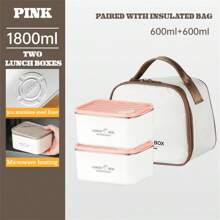 Juego de fiambrera de acero inoxidable 304 con bolsa aislante, diseño sencillo, adecuado para el almuerzo en el trabajo/escuela, cafetería, almacenamiento de alimentos en el refrigerador, apto para lavavajillas, útiles escolares