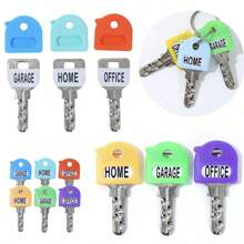 10pcs Key Caps Cover Candy Color Silicone Key Identifier Covers Tags Coding Rings Random Color Car Accessories Bag Charm School