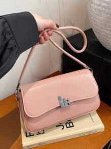 Fashionable Candy Color Shoulder Bag For Women, Solid PU Leather Crossbody Bag Large Capacity Versatile Lightweight Shoulder Bag Suitable For Students, Office Ladies, White Collar, Campus, Office, Shopping, Leisure Activities, Travel