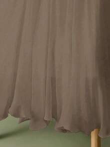 Chân váy chữ A bằng vải voan midi co giãn màu trơn dành cho nữ có lót, dáng ôm thanh lịch, phù hợp mặc hàng ngày, đi làm, đi chơi, mặc ngày lễ vào mùa xuân/hè - Màu nâu  Mocha - Xem 5