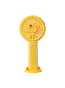 AOYI 1pc 500mAh Rechargeable Lithium Battery Powered Portable Cartoon Fruit Handheld 3-Speed Adjustable Mini Fan With USB Charging Cable - Multicolor - View 7