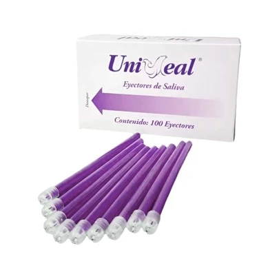 Eyectores De Saliva Dental 100 Piezas Uniseal Cuidado Dental