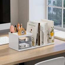 1PC Drawer Pencil Holder, Bookshelf, Desk Organizer Box, Small Tool Supplies Holder, File Folder Rack, Desktop Storage Shelf, Student Desk Fixed Book Rack