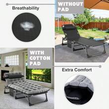 ABORON Oversized XXL Folding Camping Cot W/Mat For Adults, 78" L X 32" W X 18" H, Heavy Duty Outdoor Bed With Carry Bag,1200 D Layer Oxford Travel Camp Cots - 月光灰 - 查看 5