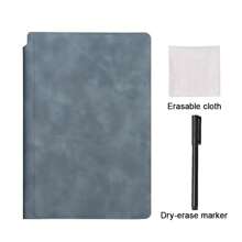 便携时尚 A5 可重复使用白板笔记本：每周计划本、仿皮便笺、免费白板笔和板擦布、学校用品、返校 - 彩色 - 查看 4