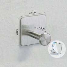Coat Rack Wall Mounted, Adhesive Coat Hooks, Stainless Steel Door Hooks For Hanging Hat Towels Clothes,Round Hook