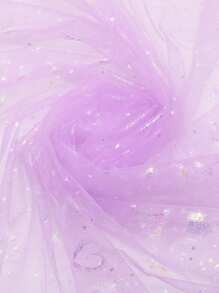1pc Meteor Heart-Shaped Soft Tulle For DIY Princess Dress, Puff Dress, Clothing Material