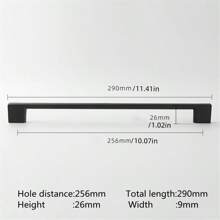 1 pieza Manijas simples de gabinete de cocina, perillas de cajón y tiradores de puerta de armario de aleación de aluminio cepillado negro para muebles