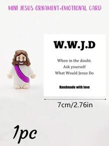 5/1 PVC Siliconen Materiaal Mini Jezus Beeld Paasdecoratie Ornament, Emotionele Ondersteuning, Emotionele Aanmoediging Cadeau Zak Knuffel Kaart, Een Beetje Dichtbij Van Mij Naar Jou, Gevuld Met Heel Veel Liefde En Dikke Knuffels Ook! Hou Heel Veel Van Jou, Jezus Zegen Je
