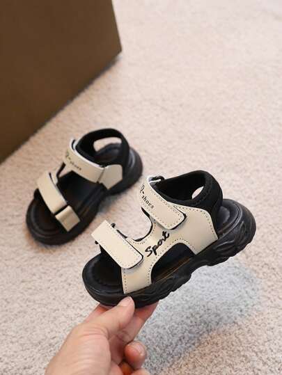 1 双婴儿/幼儿露趾厚底凉鞋，适合夏季男孩和女孩