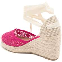 Espadrillas con zeppa stringate, con punta intrecciata e tacco in corda, stile bohémien