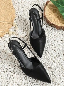 Xin Jing Shoes Fall/Winter Women's Fashion Pointed-Toe Single High-Heeled Shoes, Elegant, Kitten Heels, Party