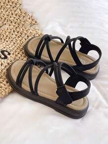 1 Pair Kids Soft Outdoor Summer Beach Sandals - Black - View 4