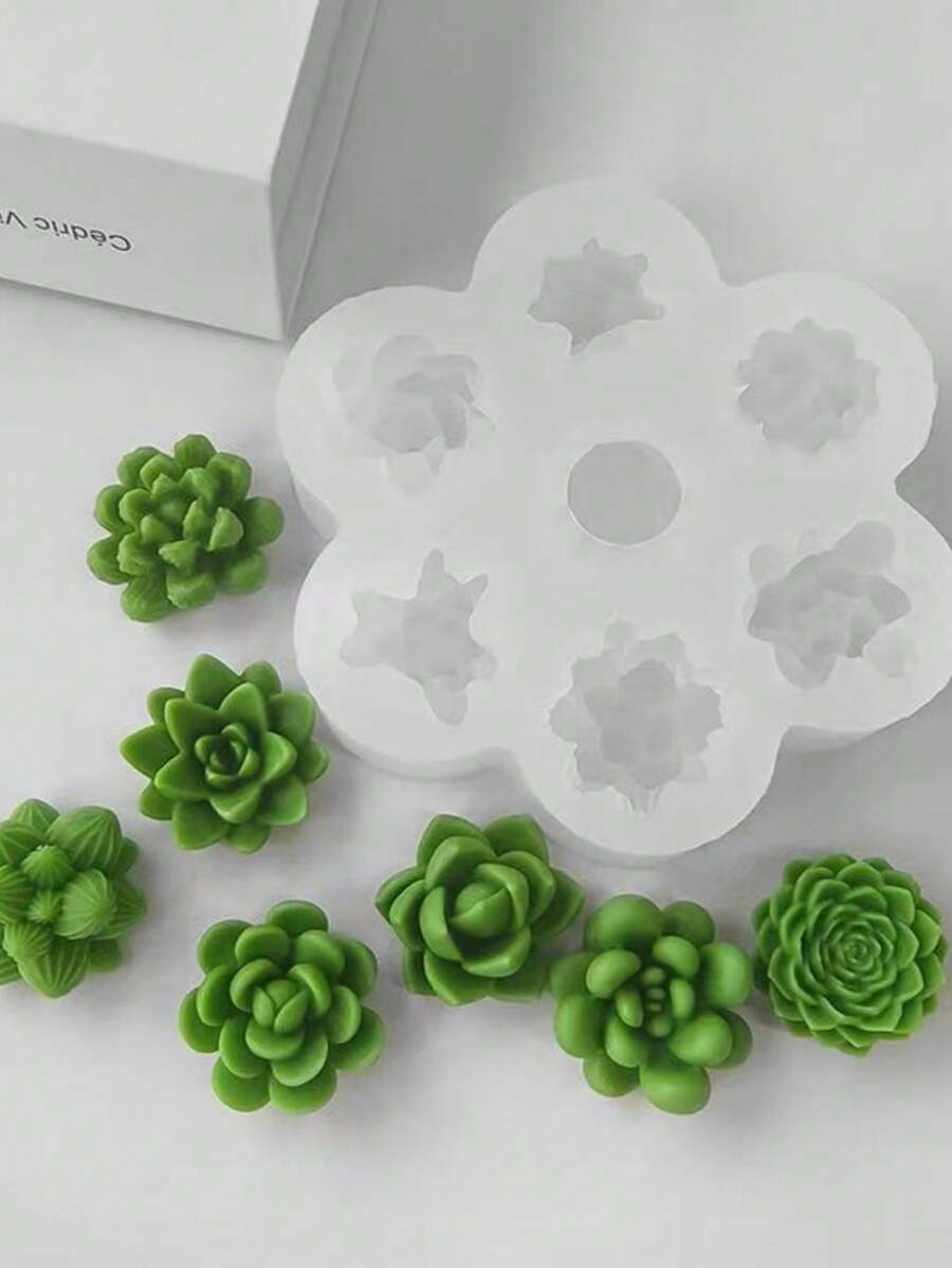 1 buc. Hortensie Suculente 7-în-1 Aroma Lumânare Mucegai din Silicon DIY Forma Florală Tencuială Decor Accesorii Casă Mucegai din Silicon