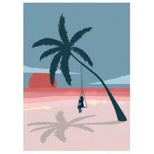 1pc Seaside Beach Scenery Surfing Coconut Trees Travel Posters Canvas Painting Wall Arts Home Decor No Frame