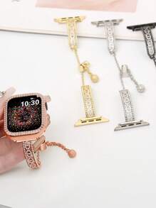 1pc Apple Watch Band , Hot New Elegant Female Gold Rose Gold Silver Black Luxurious Shiny Crystal Diamond Inlaid With Crystal Diamond Apple Watch All Crystal Diamond Adjustable Bracelet, Compatible With Se, S10/9/8/7/6/5/4/3 Series, Suitable For Boyfriend/Girlfriend Dates And Gifts, Apple Watch Smartwatch 40mm/41mm/42mm, Watch Accessories