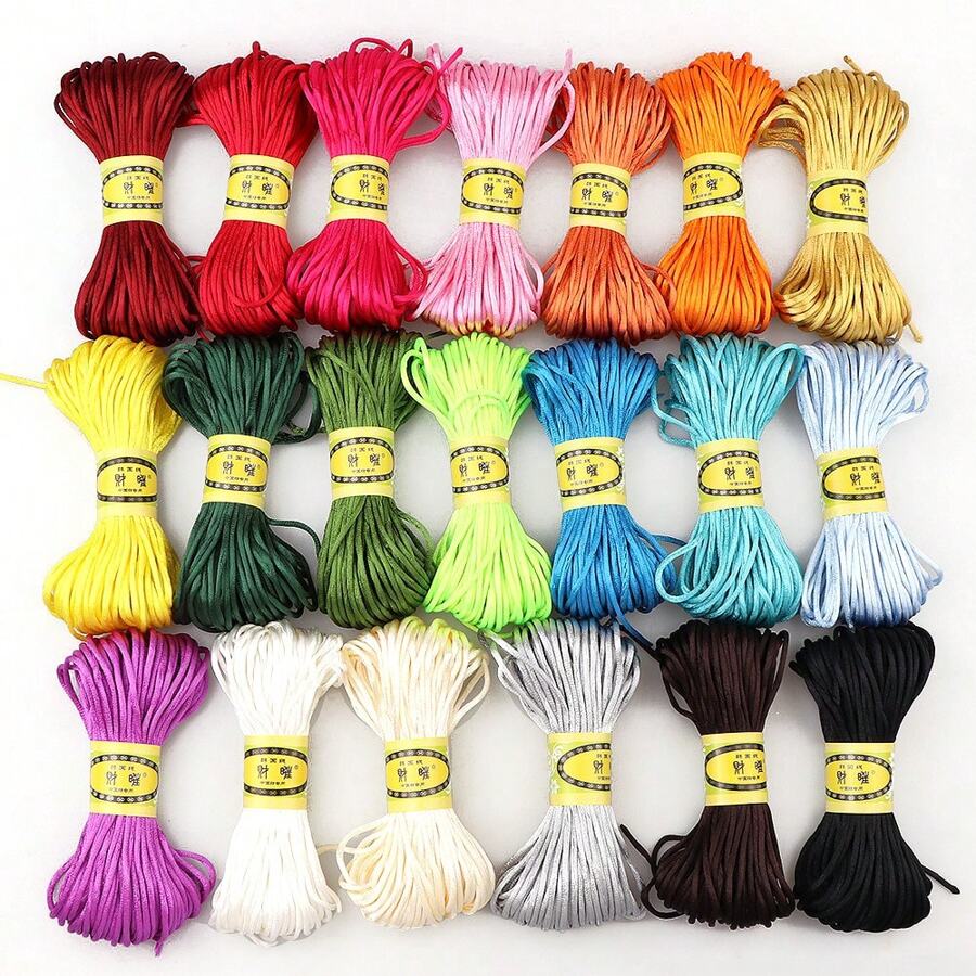 1/10pcs 5#Nylon Polyester Chinese Knot Cord String, Handmade Braiding Rope For DIY Jewelry Making, Beaded Bracelet/Necklace, Arts & Crafts (2.5mm*20m) - Multicolor - View 1