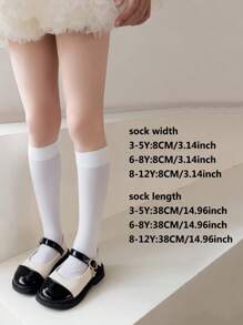 1 Pair Girls Plain Mesh Net Stockings, Breathable Long Socks For Everyday Wear