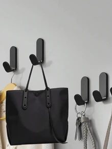 6pcs Adhesive Hooks, Coat Hanger, Wall Hanging Hooks, No Drilling Needed For Hanging Bags, Towels, Loofahs, Keys, Hats, Kitchen And Bathroom Space-Saving Wall Hanger With Multiple Utility Hooks, Modern Style Hook Rack For Clothes