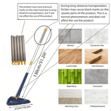 Mopa triangular ajustable 360°, con cabeza giratoria, para uso en seco y húmedo, herramienta de limpieza de suelos absorbente