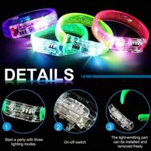 10Pcs LED Flashing Glow Wristband, Cheer Glowing Bracelet Glowing Bracelet Flashing LED Wristband, Party Carnival Glowing Bracelet For Concert Wedding Holiday Party, Random Color(1/5/10pcs)