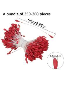 Estambre artificial de flor de 2.5mm con doble cabeza, 350-360/700-720 raíces, estambre floral falso con perla mate para tarjetas de Navidad, decoración de boda y manualidades DIY - Multicolor - Ver 3