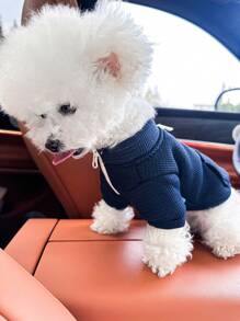 1 件宠物服装套装，适合小型犬和猫，时尚可爱的户外夹克 - 海军蓝 - 彩色 - 查看 8