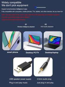 LP-V8 便携式桌面迷你无线蓝牙低音扬声器，带锂电池，适合室内和室外使用