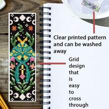 6pcs/Set Insect Themed Cross Stitch Bookmark DIY Art Kit - Cross Stitch Sewing Bookmark Set With Colorful Moth Pattern - Includes 6 Printed Cross Stitch Fabric, Ample Embroidery Floss, Stitching Tools (Random Color) And English Instructions - Simple And Easy To Operate, Suitable For Beginners And Handicraft Lovers - Can Be Used As Bookmarks, Home Decor, Or Gifts - Multicolor - View 5