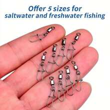 50/100 pièces Ensemble de rotateurs et d'anneaux à ressort en acier inoxydable pour équipement de pêche - Ensemble d'anneaux à ressort rapides résistants à l'eau de mer et à l'eau douce, expérience de pêche facile et sans enchevêtrement, parfait pour les passionnés de pêche comme outil de pêche essentiel - Multicolore - Voir 2