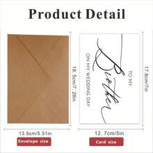 1 张婚礼感谢卡，兄弟姐妹优雅纪念品，5*7 英寸，带厚信封 - 駝色 - 查看 3
