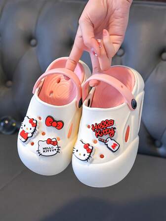 Sanrio 1 双女童厚底可爱图案休闲凉鞋，多功能舒适防滑儿童室内/户外时尚透气凉鞋