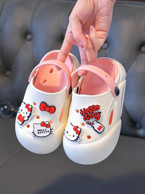 Sanrio 1 paire de sandales décontractées à semelle épaisse et motif mignon pour filles, sandales multifonctionnelles confortables antidérapantes mode respirantes pour enfants, à porter à l'intérieur ou à l'extérieur